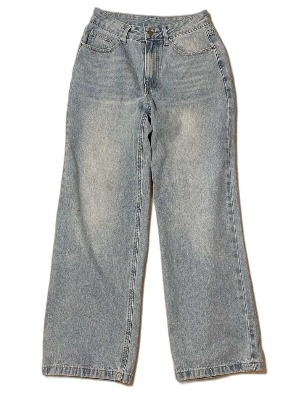 Y2K Light-Blue Wash High-Waisted Wide-Leg Style Jeans Size Small